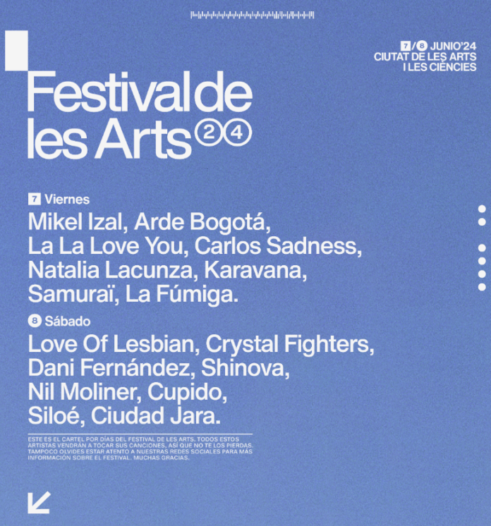 Cartel Festival de les Arts de Valencia 2024