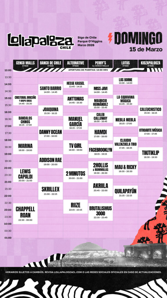 LOLLACL26 Horarios 03 Domingo 9x16 LOLLACL26 Horarios 03 Domingo 9x16